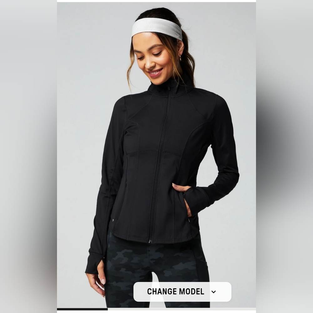 Fabletics Cold Weather Full-Zip Jacket size Medium in Black